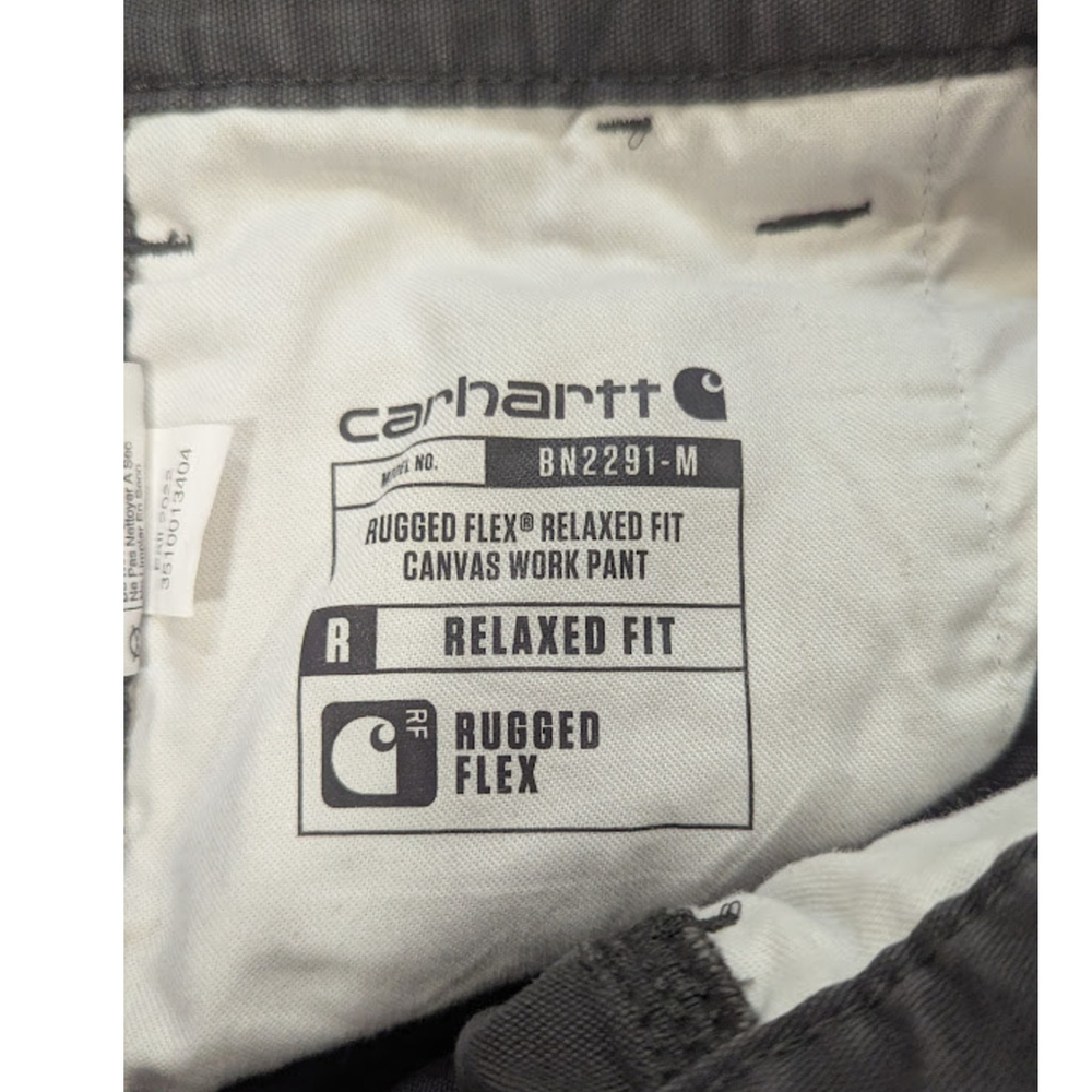 Carhartt Rugged Flex Relaxed Fit Canvas Work Pants BN2291-M Black Men's 32x32 - Picture 6 of 8